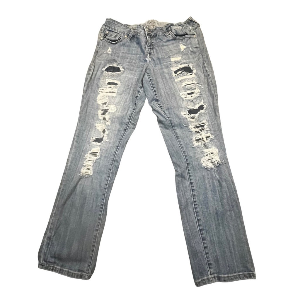 Torrid Premium Boyfriend Jeans 16 Distressed Ripped Medium Wash Denim Womens